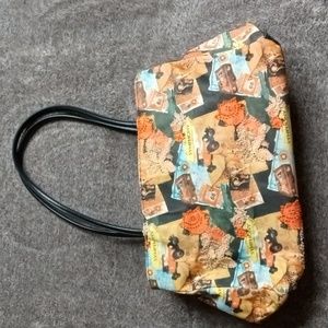 Route 66 print bead embellished handbag